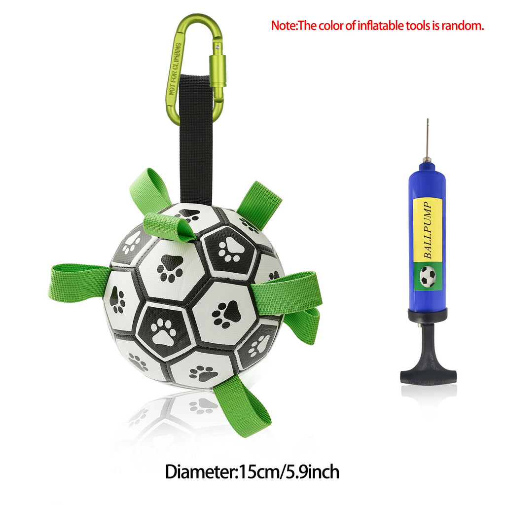 Interactive Dog Soccer Ball with Grab Straps