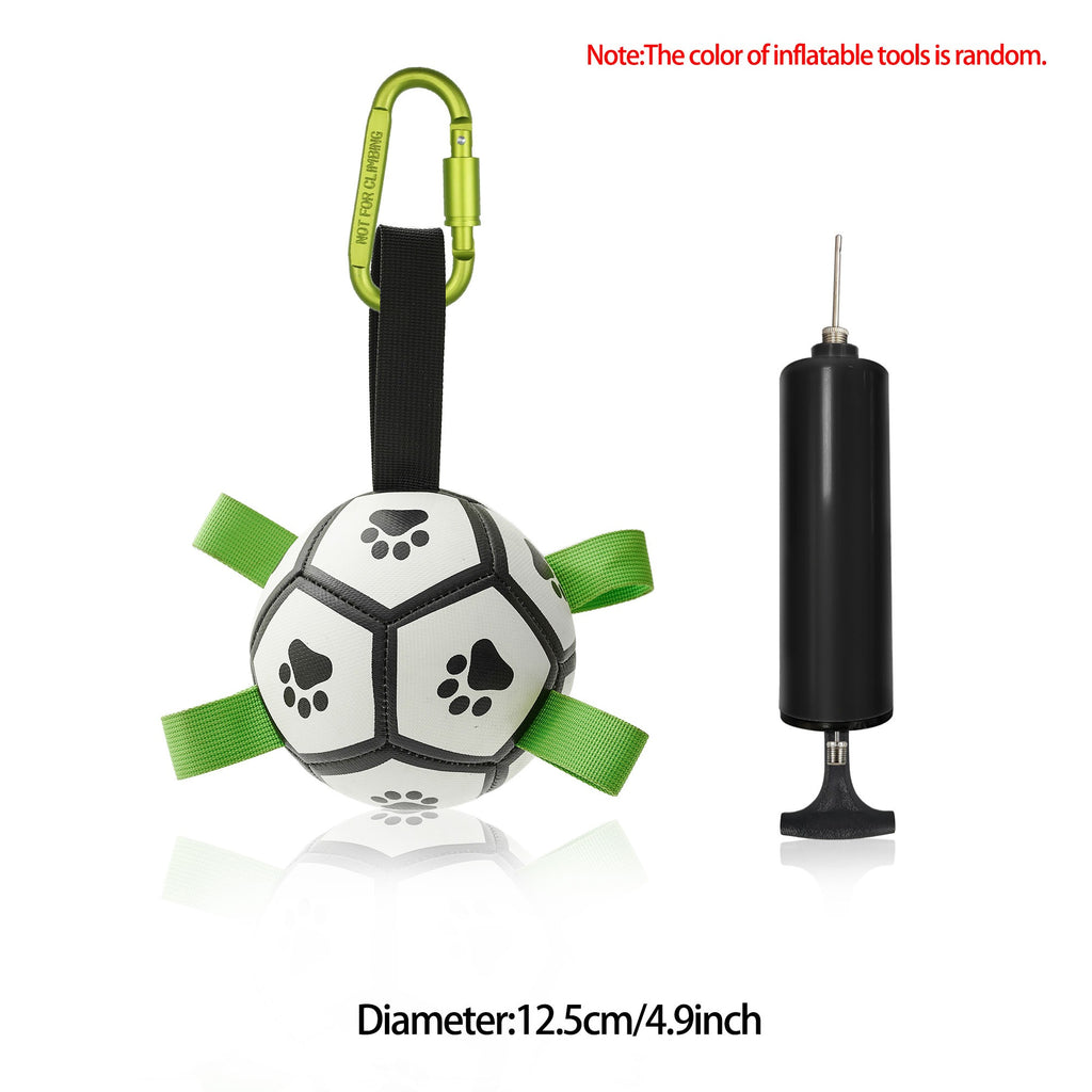 Interactive Dog Soccer Ball with Grab Straps