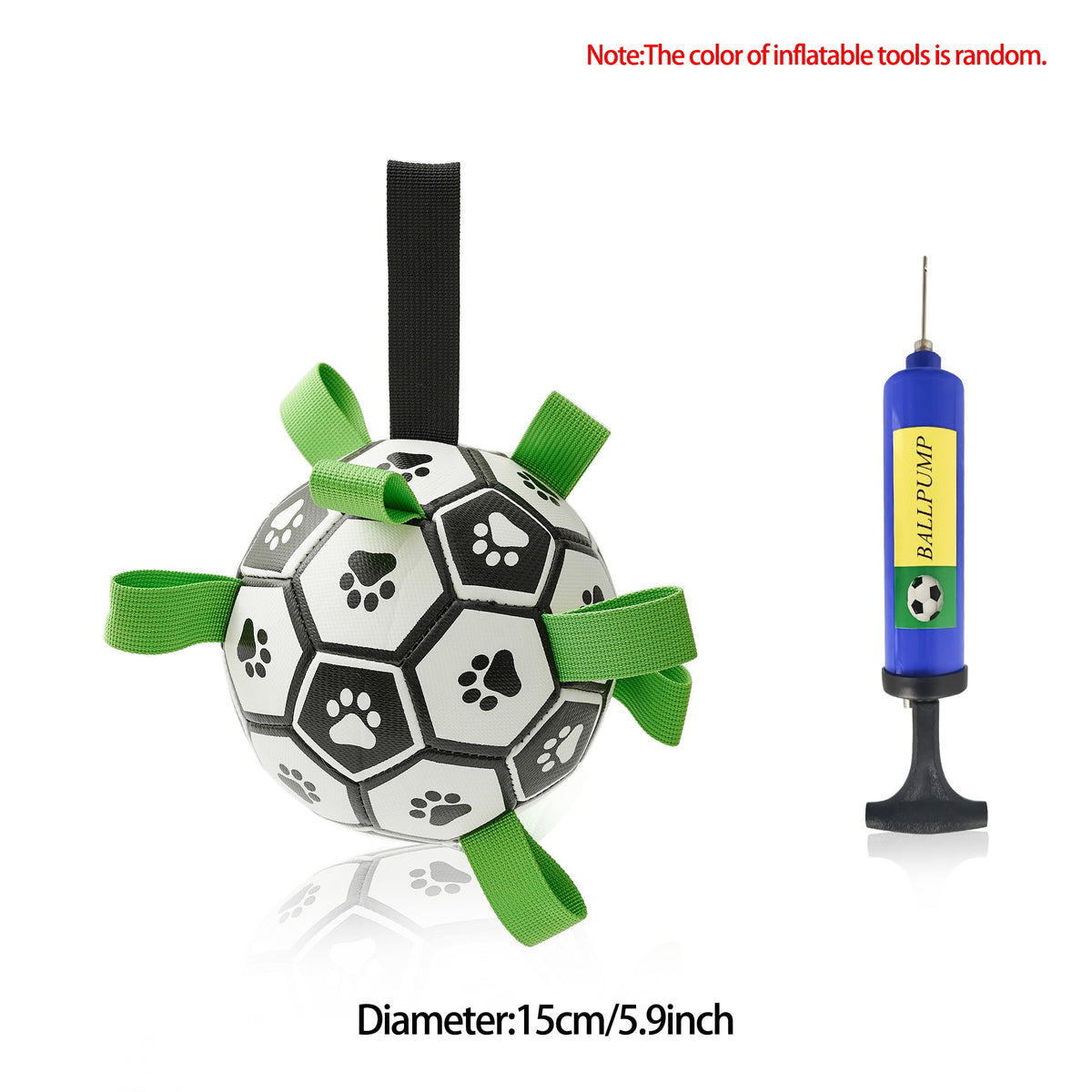 Interactive Dog Soccer Ball with Grab Straps