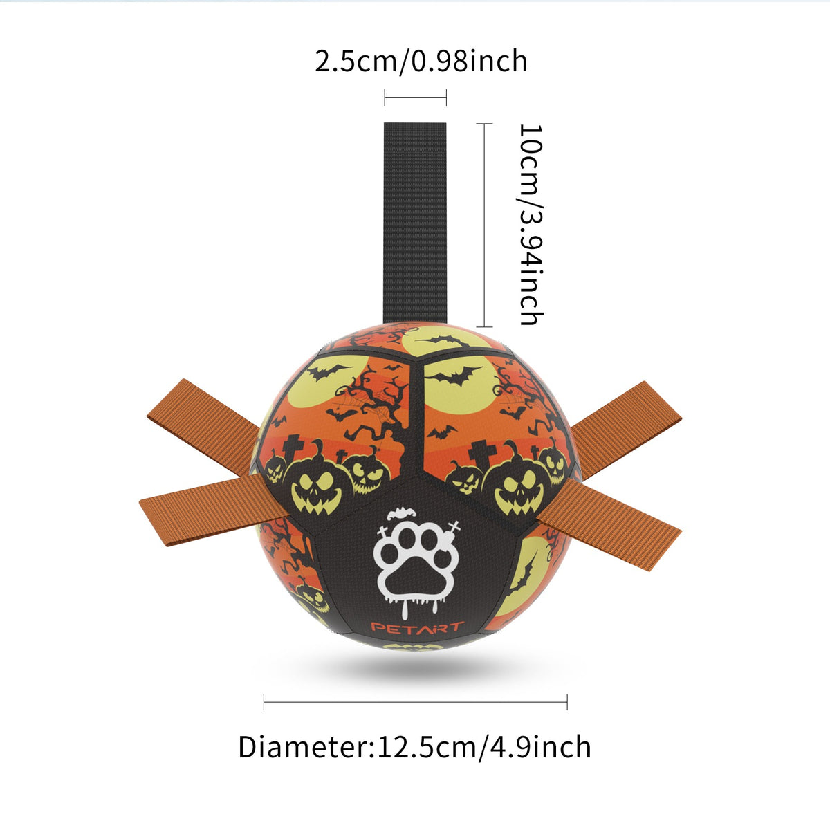 Interactive Dog Soccer Ball with Grab Straps