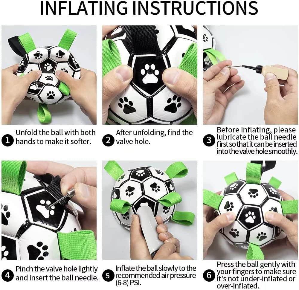 Interactive Dog Soccer Ball with Grab Straps