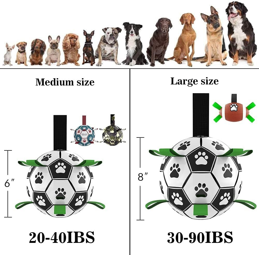 Interactive Dog Soccer Ball with Grab Straps