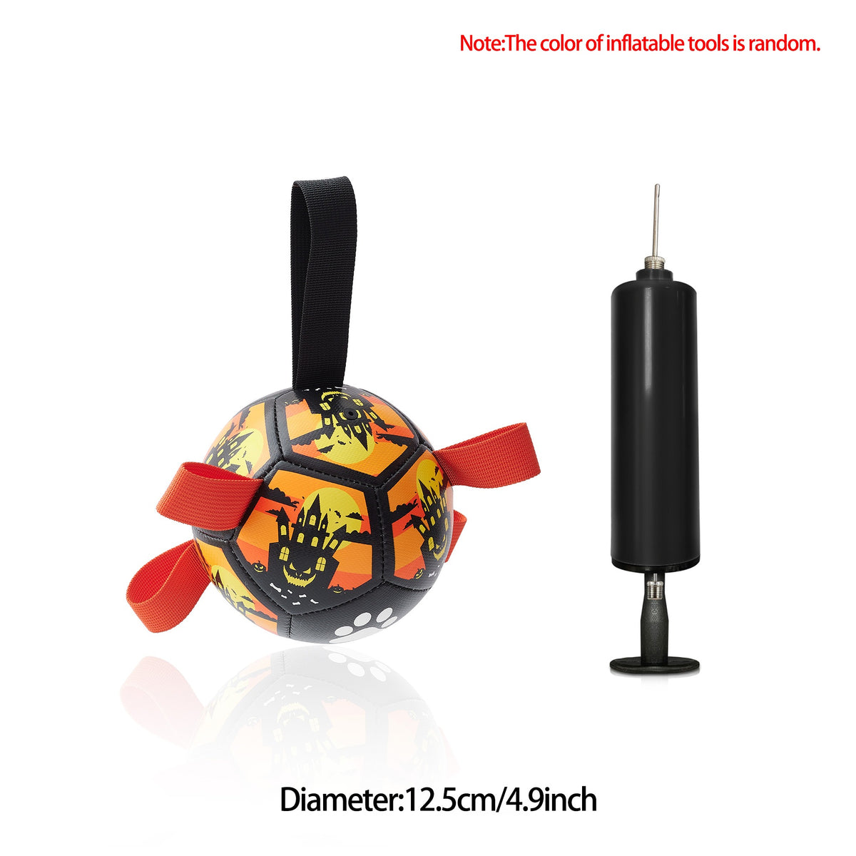Interactive Dog Soccer Ball with Grab Straps