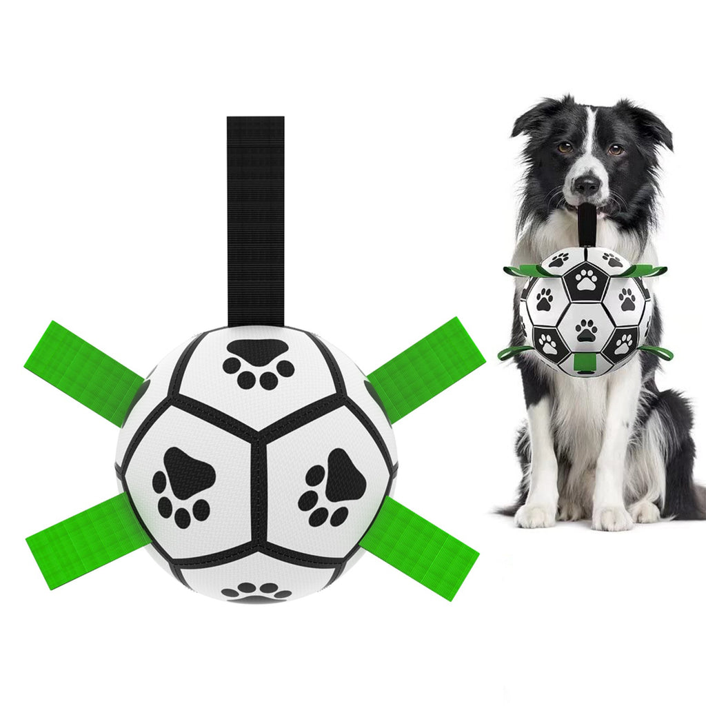 Interactive Dog Soccer Ball with Grab Straps