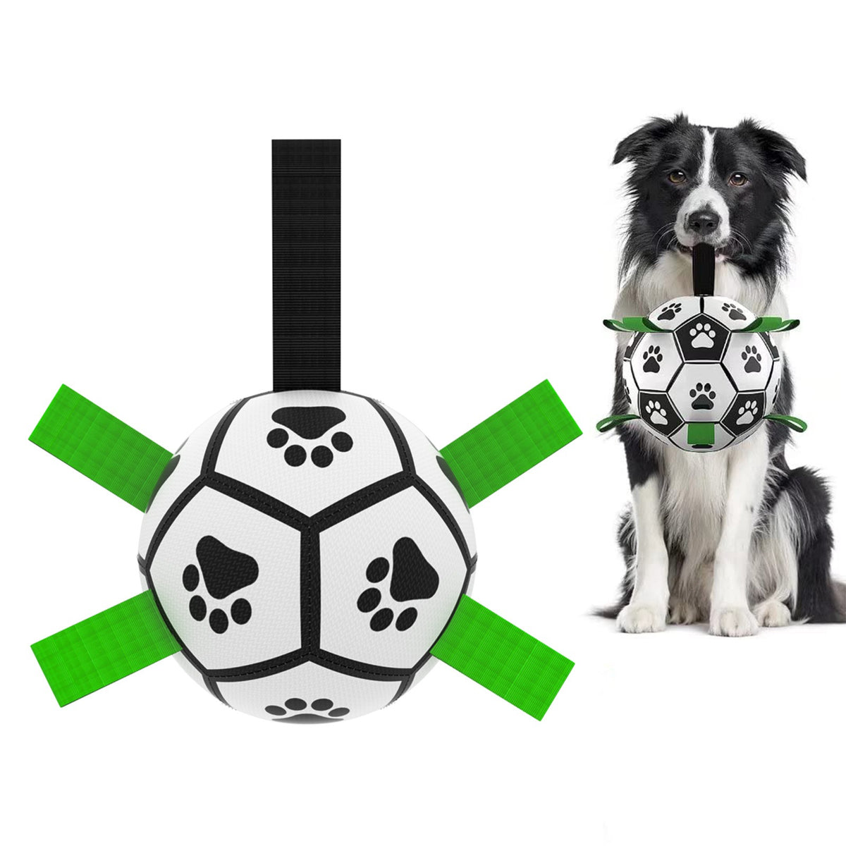 Interactive Dog Soccer Ball with Grab Straps