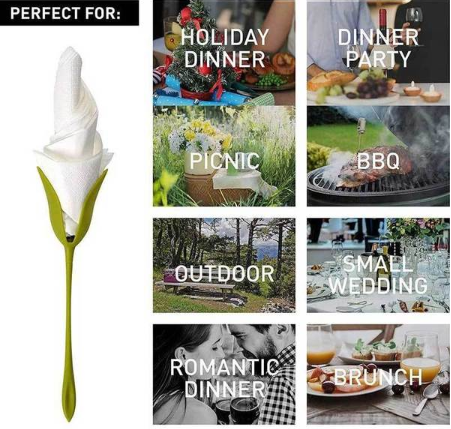 Rose Flower Napkin Holders – Set of 4