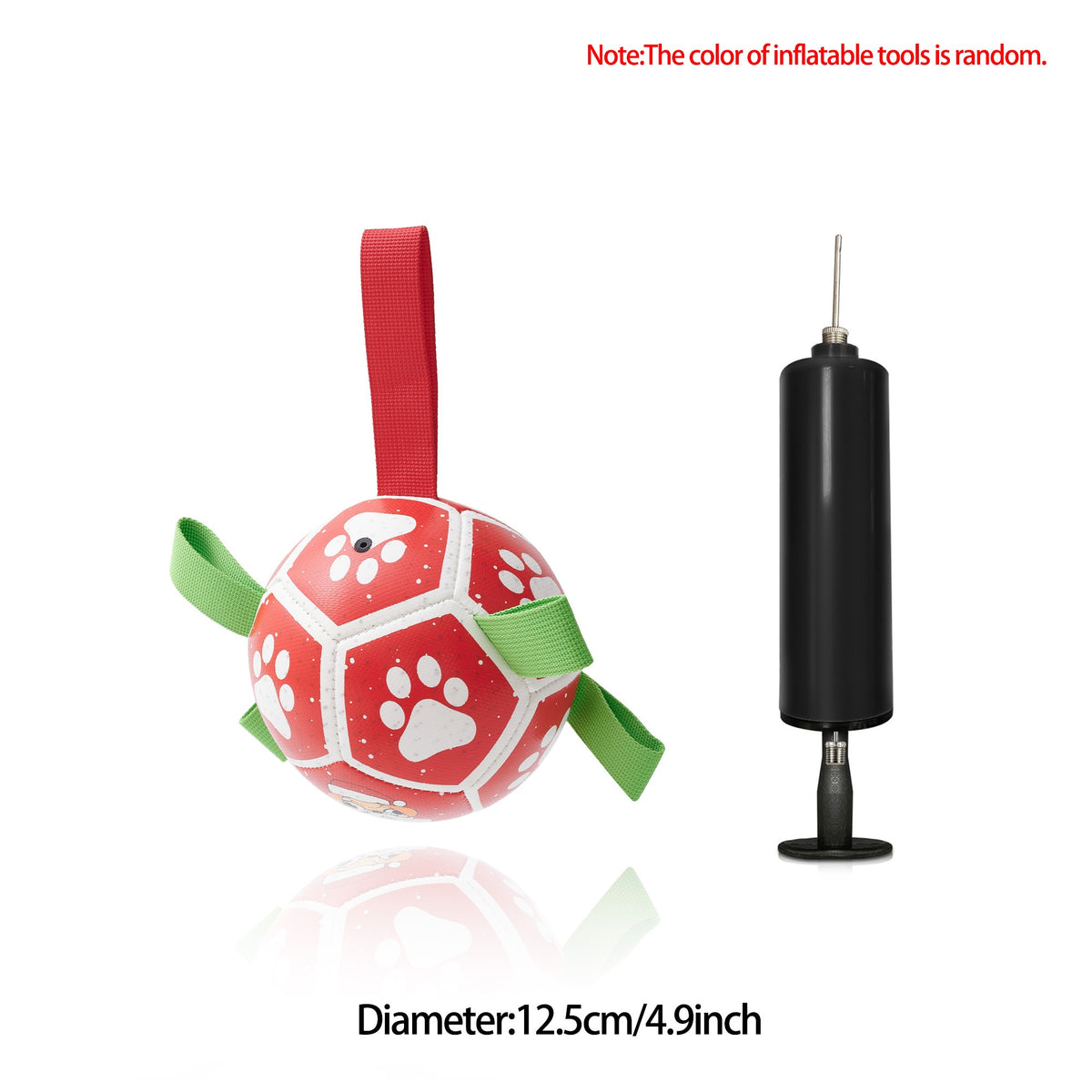 Interactive Dog Soccer Ball with Grab Straps