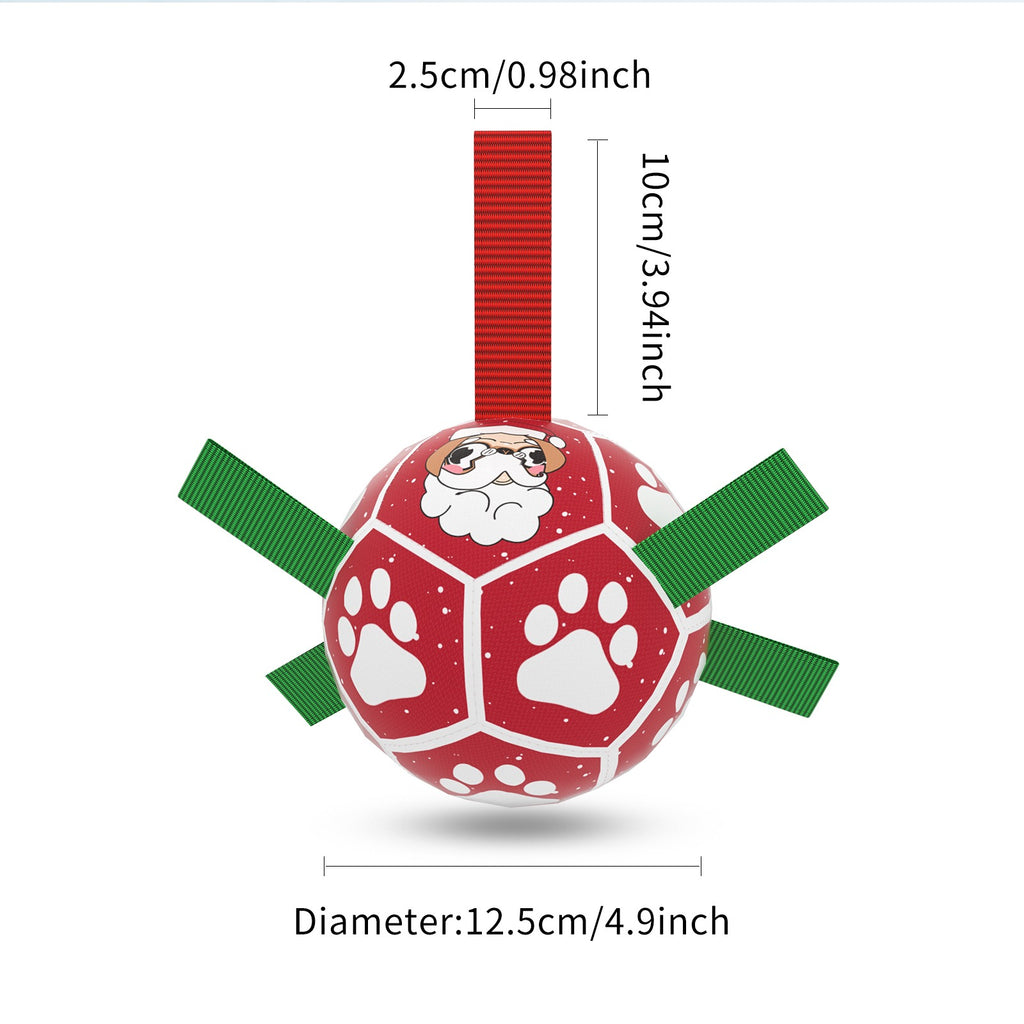 Interactive Dog Soccer Ball with Grab Straps