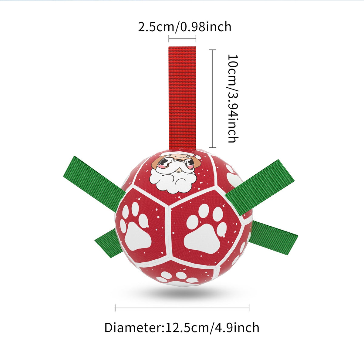 Interactive Dog Soccer Ball with Grab Straps